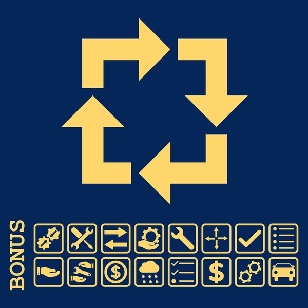 Recycle Flat Glyph Icon With Bonus