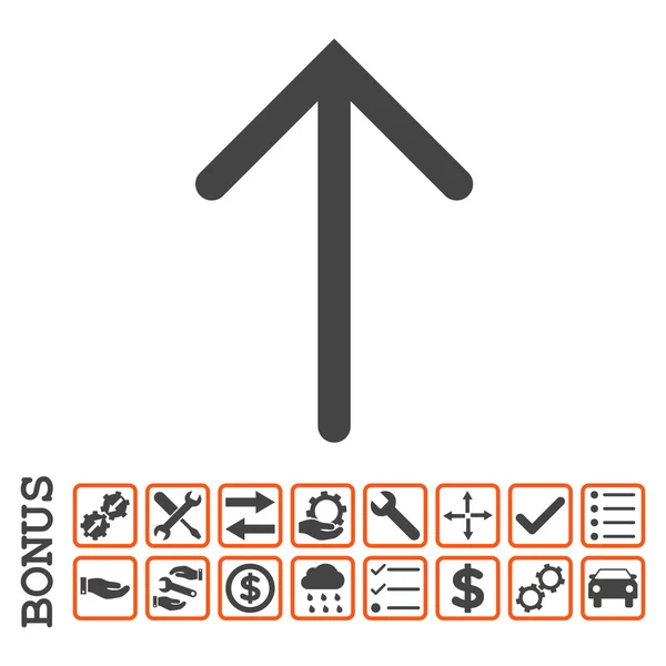 Pijl-omhoog of platte Vector Icon met Bonus — Stockvector