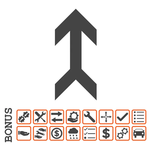 Pfeil nach oben flaches Vektorsymbol mit Bonus — Stockvektor