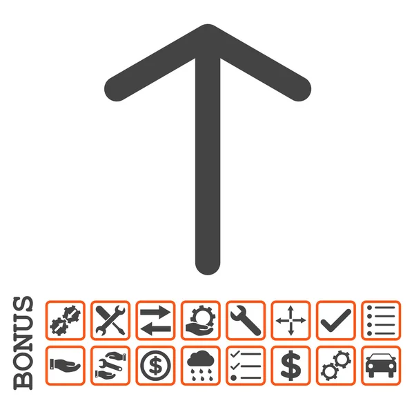 Pijl-omhoog of platte Vector Icon met Bonus — Stockvector