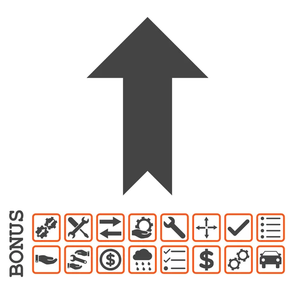 Šipka nahoru ploché vektorové ikony s bonusem — Stockový vektor
