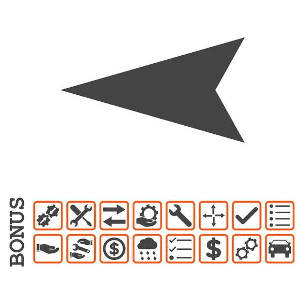 Icono plano izquierdo del vector de la punta de flecha con la prima — Archivo Imágenes Vectoriales