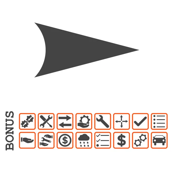 Pfeilspitze rechts flaches Vektorsymbol mit Bonus — Stockvektor