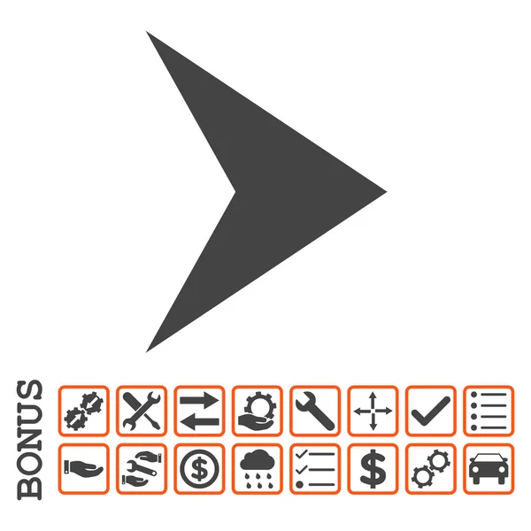 Arrowhead Right Flat Vector Icon with Bonus — стоковый вектор
