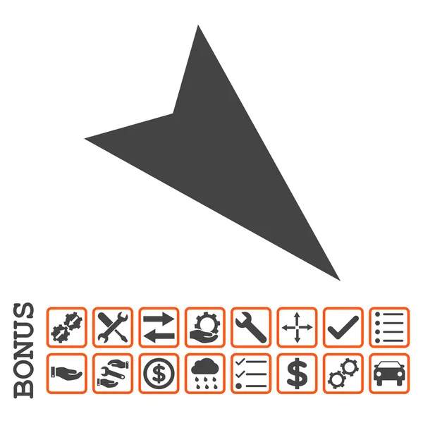 Arrowhead Right-Down Flat Vector Icon With Bonus — Stock Vector