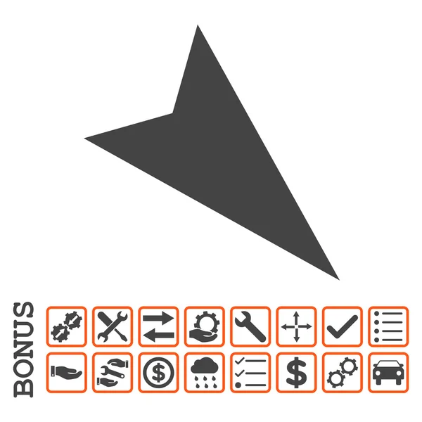 보너스와 화살촉 오른쪽 아래쪽 평면 벡터 아이콘 — 스톡 벡터