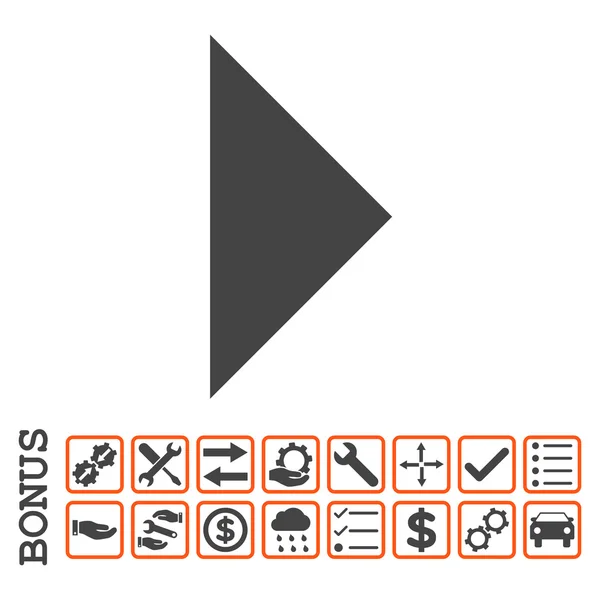 Arrowhead Right Flat Vector Icon With Bonus — Stock Vector