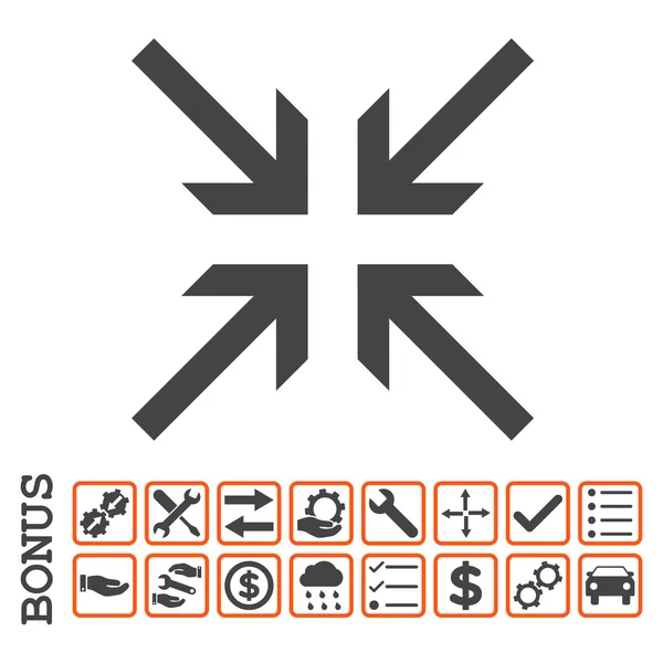 Colisionar flechas plana Vector icono con bono — Archivo Imágenes Vectoriales