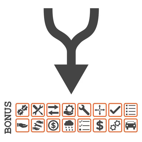 Combinare freccia giù piatto vettoriale icona con bonus — Vettoriale Stock