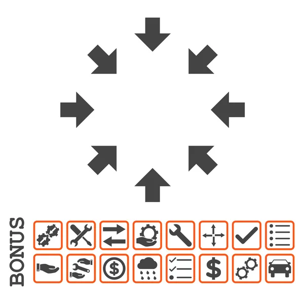 Kompakte Pfeile flaches Vektorsymbol mit Bonus — Stockvektor