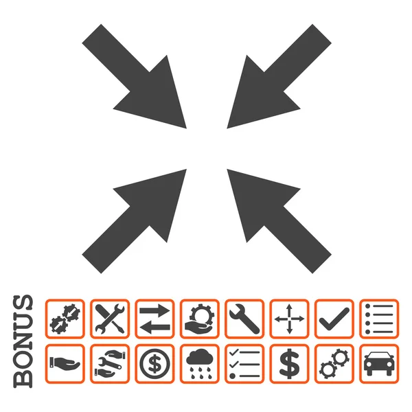 Compress Arrows Flat Vector Icon With Bonus — Stock Vector