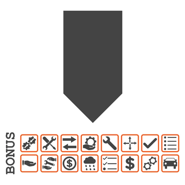 Direction Down Flat Vector Icon with Bonus — стоковый вектор