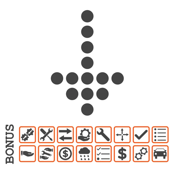 Flecha punteada abajo plano Vector icono con bono — Archivo Imágenes Vectoriales