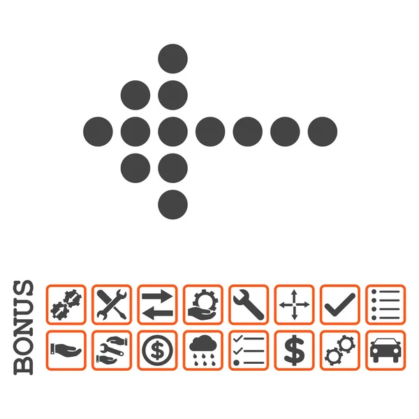 Flecha punteada izquierda plana Vector icono con bono — Archivo Imágenes Vectoriales