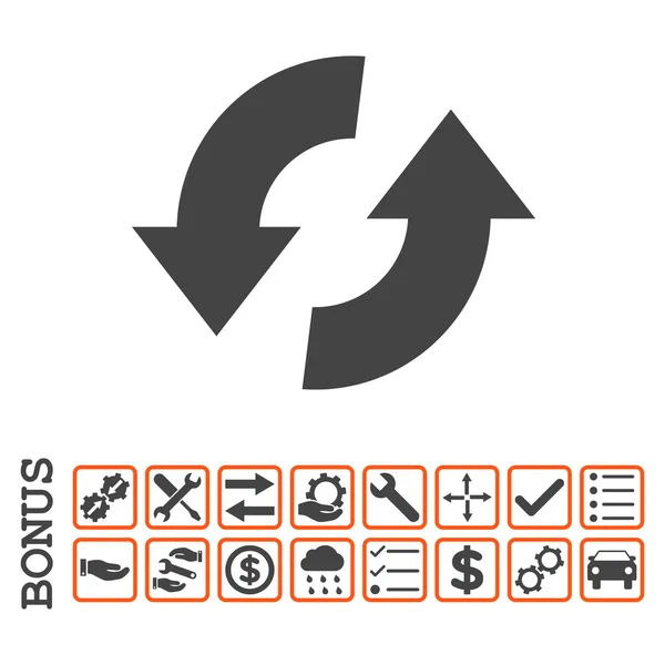 Exchange Arrows Flat Vector Icon With Bonus — Stock Vector