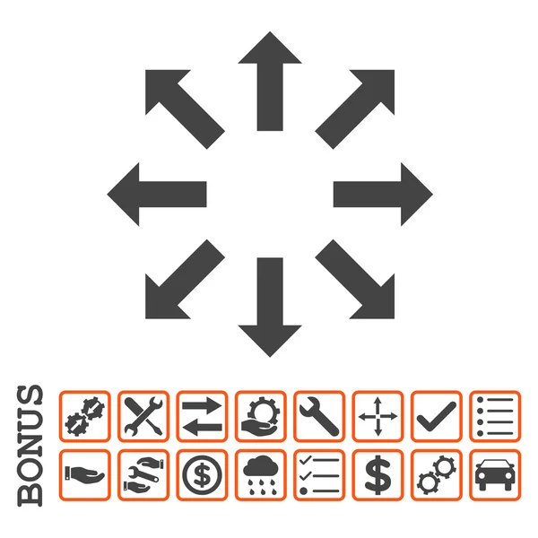 Felrobban a nyilak lapos Vector Icon bónusz — Stock Vector