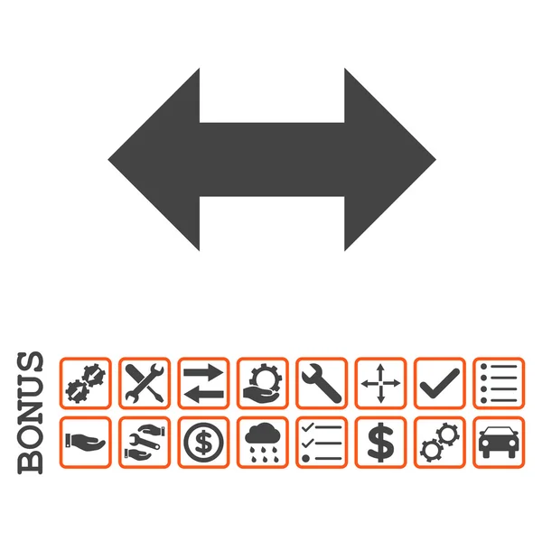 Icona vettoriale piatta a frecce di scambio orizzontale con bonus — Vettoriale Stock