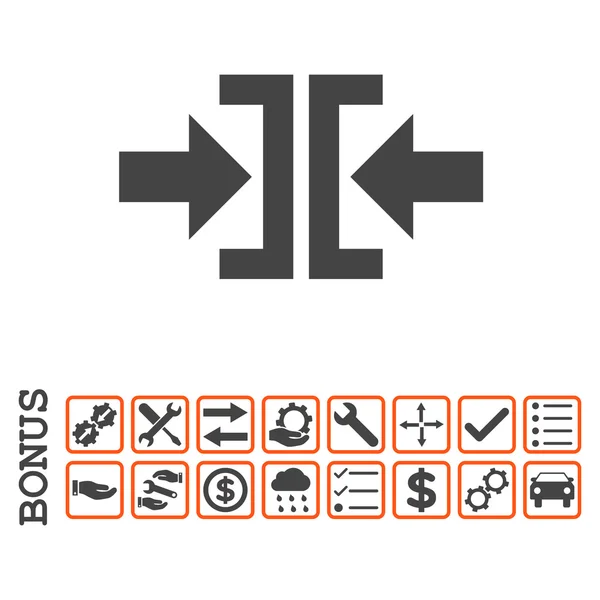 Appuyez sur l'icône de vecteur plat de direction horizontale avec le boni — Image vectorielle