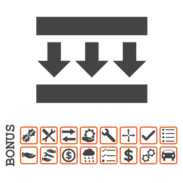 Ícone plano do vetor da pressão para baixo com bônus —  Vetores de Stock