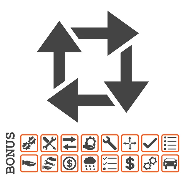 Ícone de vetor liso da reciclagem com bônus — Vetor de Stock