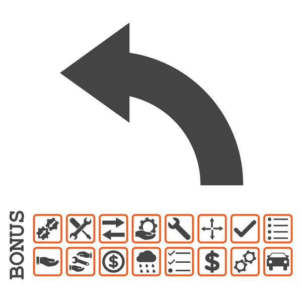 Draai links platte Vector Icon met Bonus — Stockvector