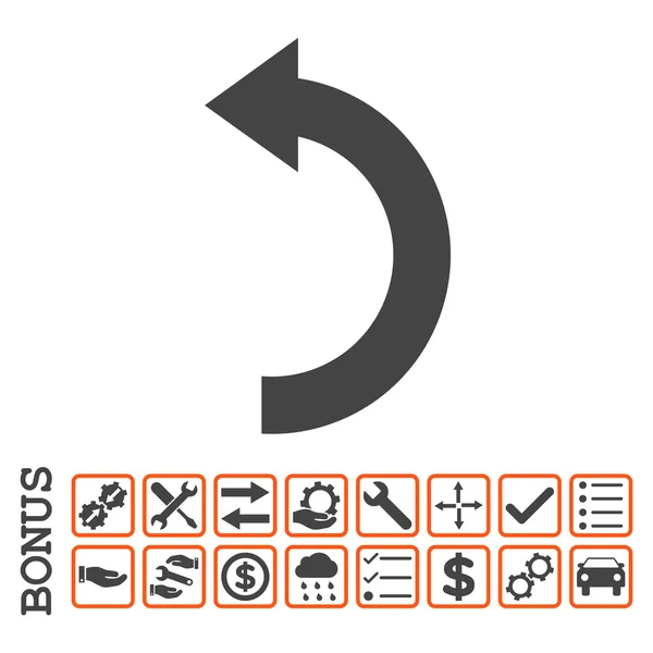Drehen Sie das linke flache Vektorsymbol mit Bonus — Stockvektor