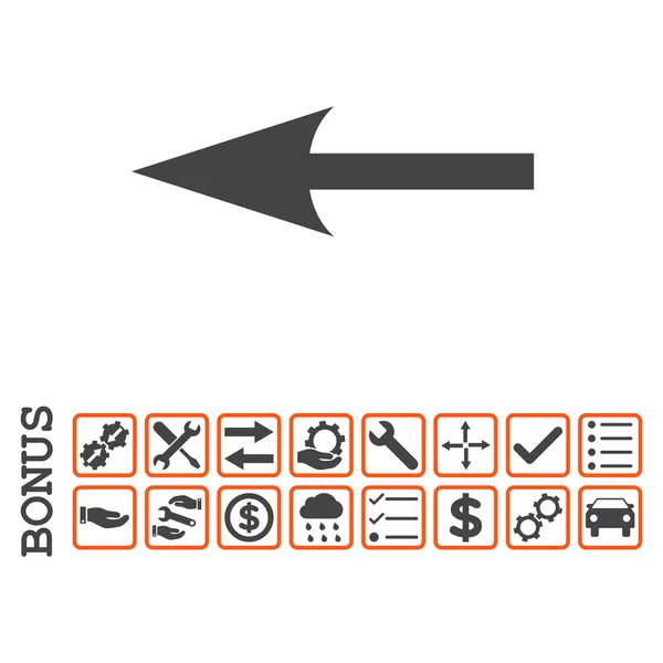 Flecha aguda izquierda plana Vector icono con bono — Archivo Imágenes Vectoriales