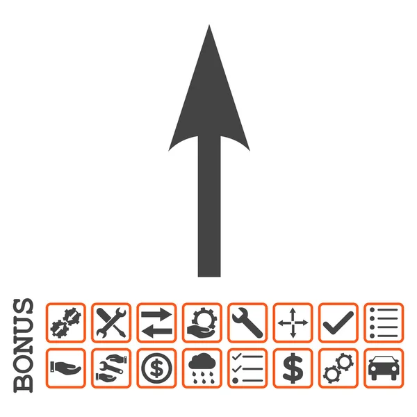 Ostrými šipka nahoru ploché vektorové ikony s bonusem — Stockový vektor