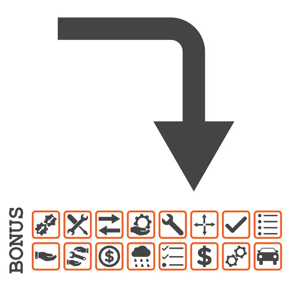 Повернути вниз плоска піктограма вектора з бонусом — стоковий вектор