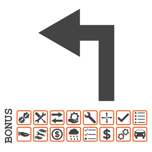 Tournez à gauche Icône vectorielle plat avec bonus — Image vectorielle