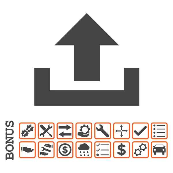 Flaches Vektorsymbol mit Bonus hochladen — Stockvektor