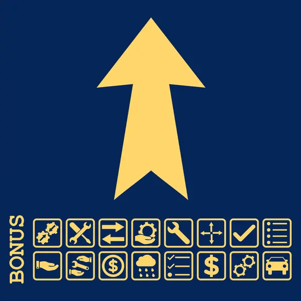 Flecha arriba plano Vector icono con bono — Archivo Imágenes Vectoriales