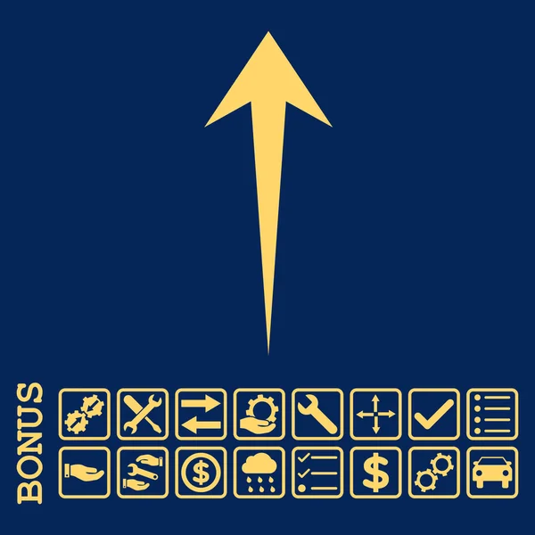 Arrow Up Flat Vector Icon With Bonus — Stock Vector