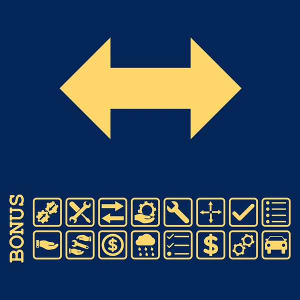 Flechas horizontales de intercambio plano Vector icono con bono — Archivo Imágenes Vectoriales