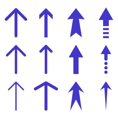 Yukarı okları vektör düz Icon Set