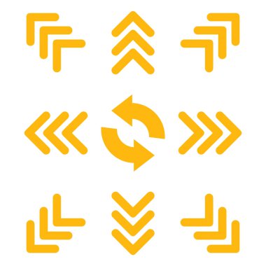 Yön vektör düz Icon Set