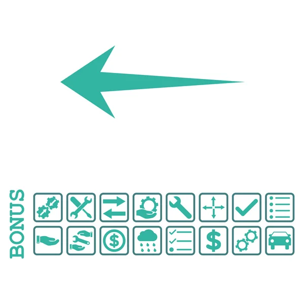 Flecha izquierda plana Vector icono con bono — Vector de stock