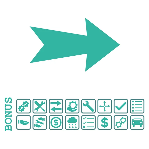 Pfeil rechts flaches Vektorsymbol mit Bonus — Stockvektor
