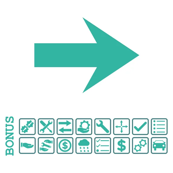 Seta direito ícone vetorial plana com bônus — Vetor de Stock