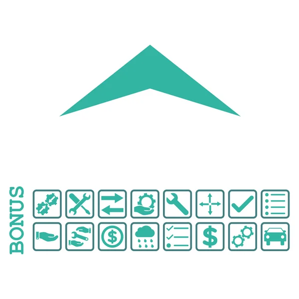 Arrowhead Up Flat Vector Icon with Bonus — стоковый вектор