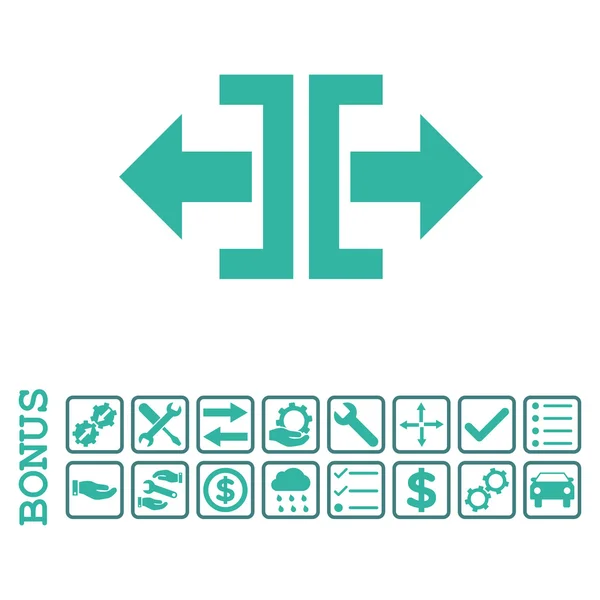 Divida o ícone horizontal do vetor liso da direção com bônus — Vetor de Stock