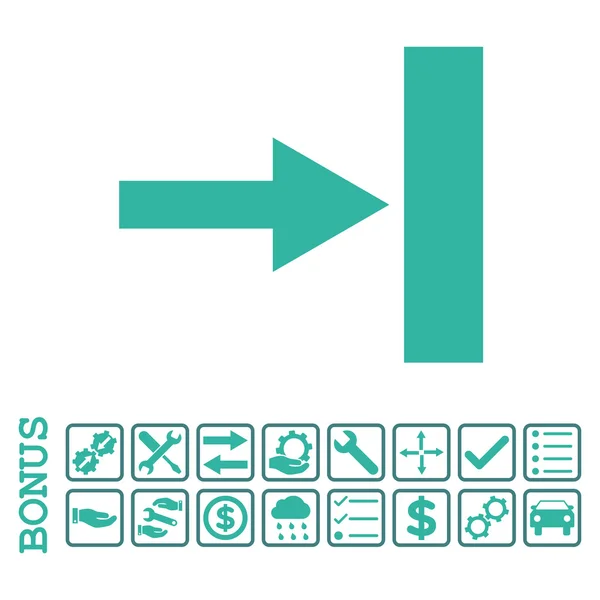 Spostare l'icona vettoriale piatta destra con bonus — Vettoriale Stock