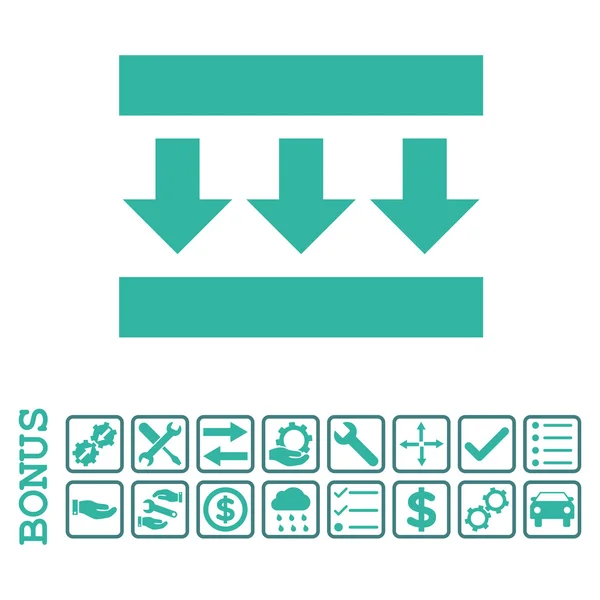 Pressure Down Flat Vector Icon With Bonus — Stock Vector