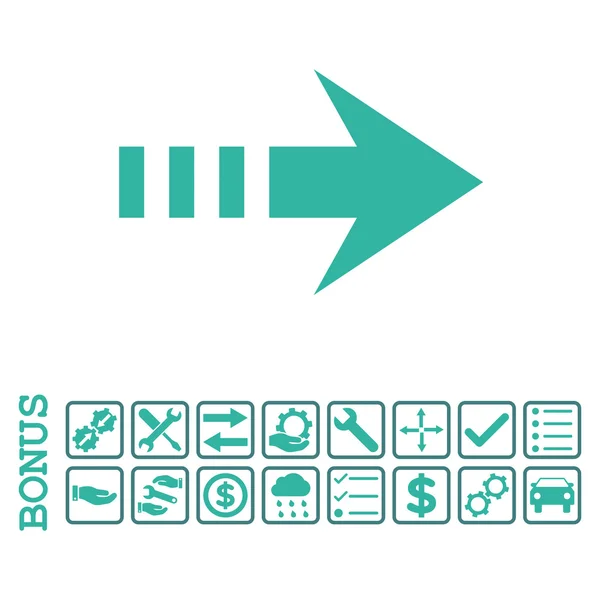 Rechts flaches Vektorsymbol mit Bonus senden — Stockvektor
