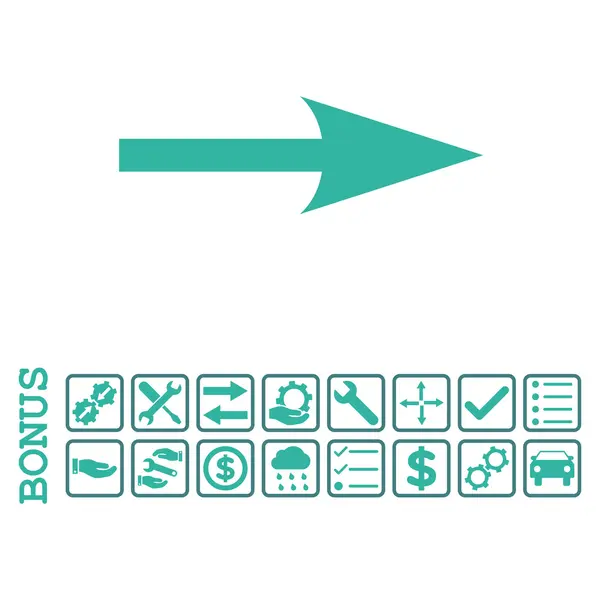 Icône vectorielle plate droite Sharp Arrow avec bonus — Image vectorielle