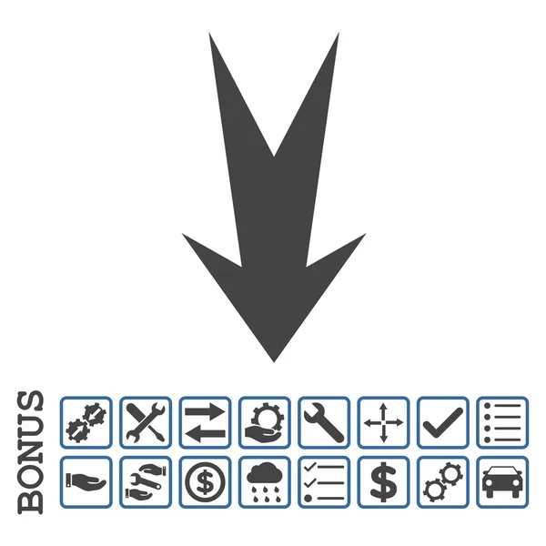 보너스와 함께 평면 벡터 아이콘 아래쪽 화살표 — 스톡 벡터