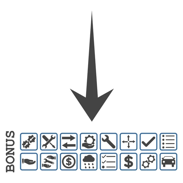 Flecha abajo plana Vector icono con bonificación — Archivo Imágenes Vectoriales