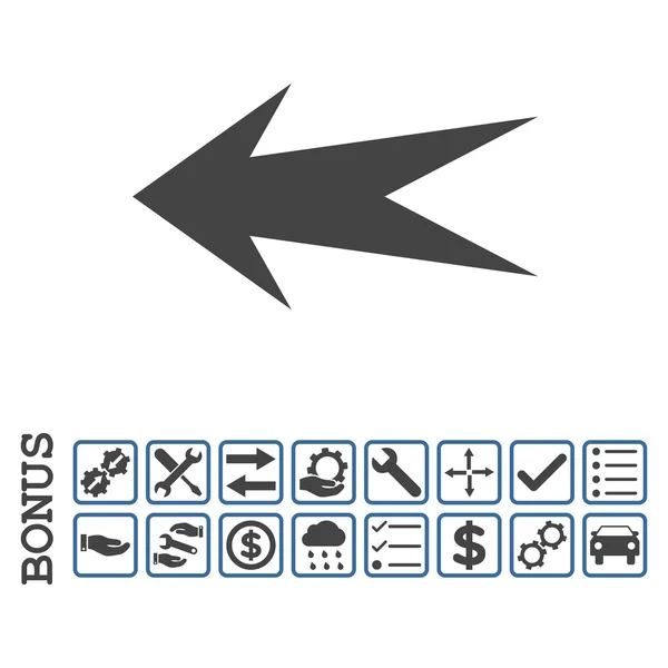 Flecha izquierda plana Vector icono con bono — Archivo Imágenes Vectoriales