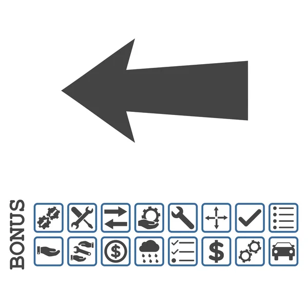 Flecha izquierda plana Vector icono con bono — Archivo Imágenes Vectoriales