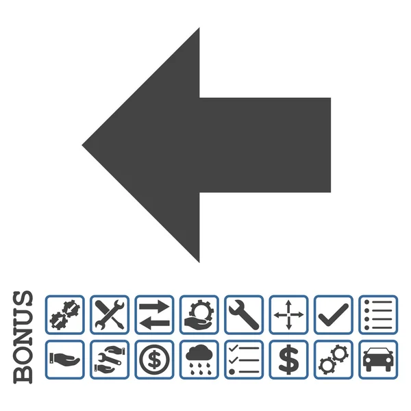 Flecha izquierda plana Vector icono con bono — Archivo Imágenes Vectoriales